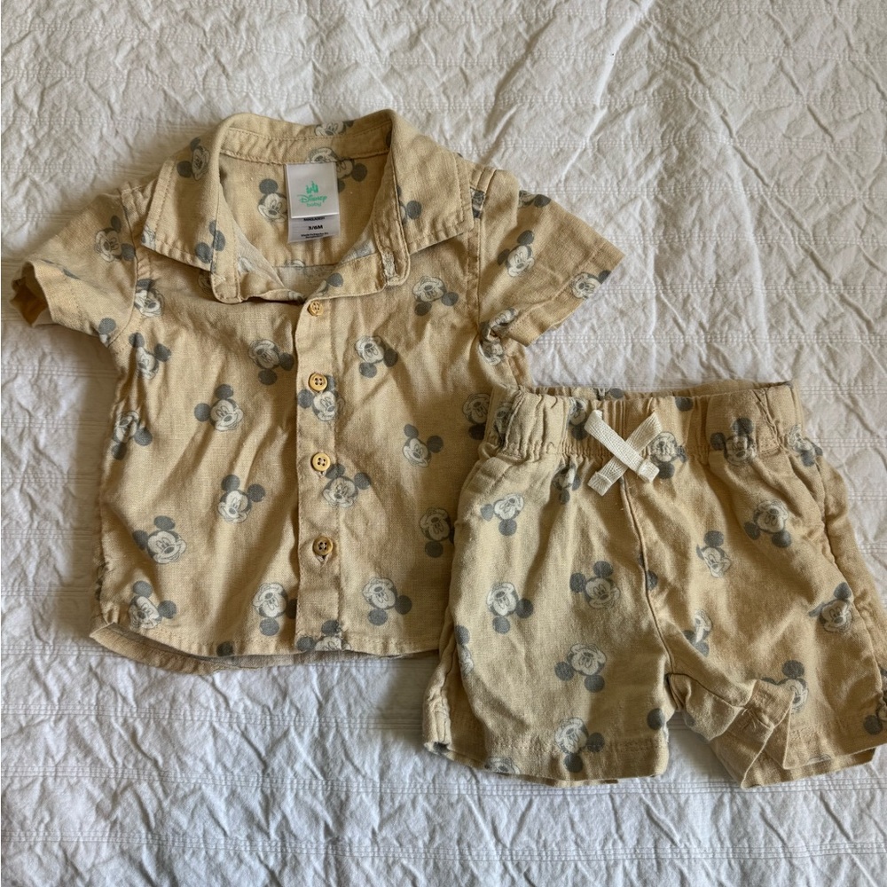 Infant Tan Mickey Mouse Set